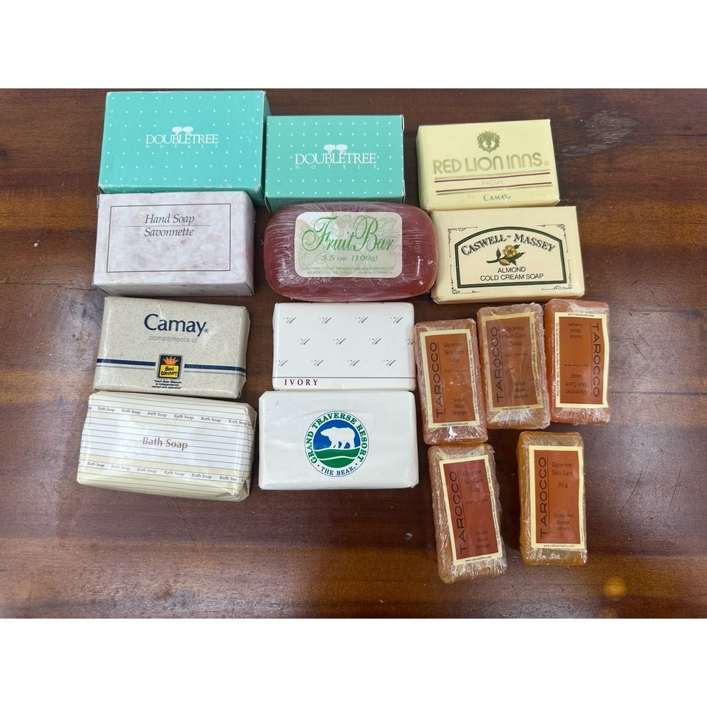 Vintage Lot of 15 Hotel Motel Resort Travel Size Mini Bar Bath Soaps‎